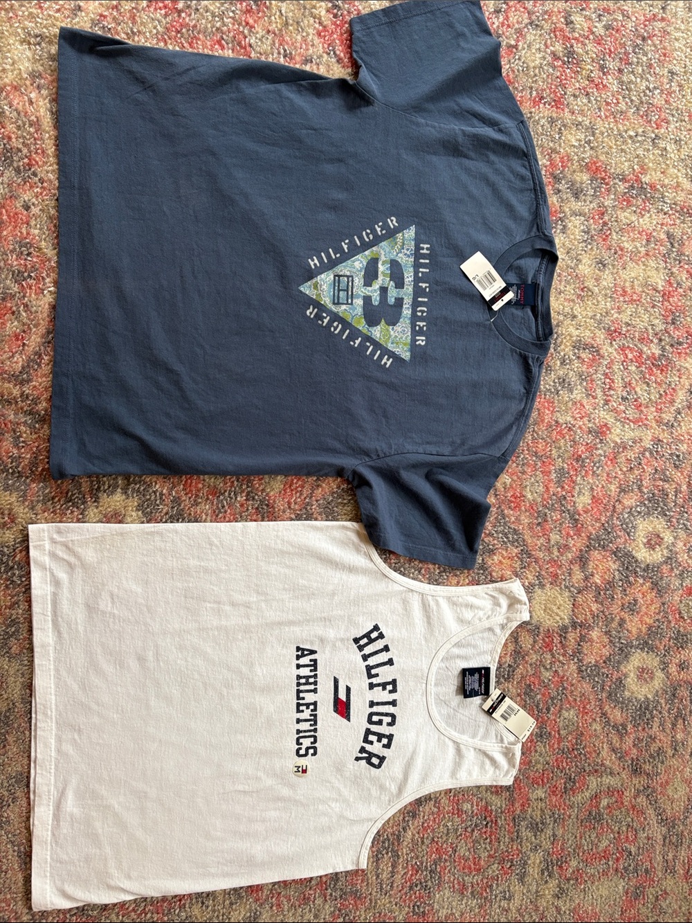 Tommy Hilfiger Navy Graphic Tee & White Athletic Tank